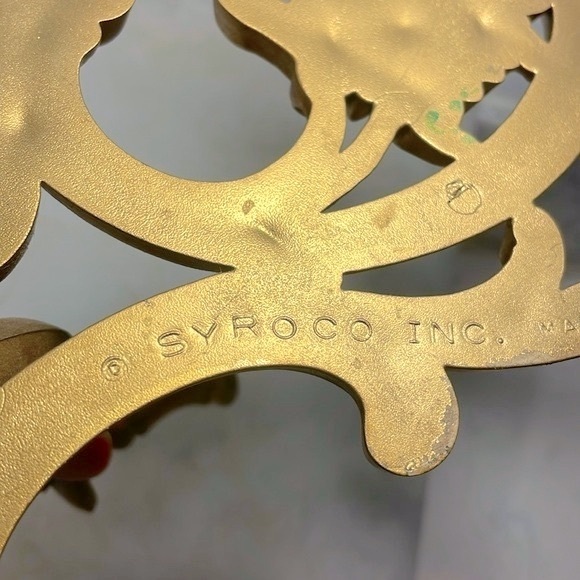 Dart Syroco Pair of 2 Gold Resin Wall Candle Holders Sconces Excellent Condition - Picture 11 of 14